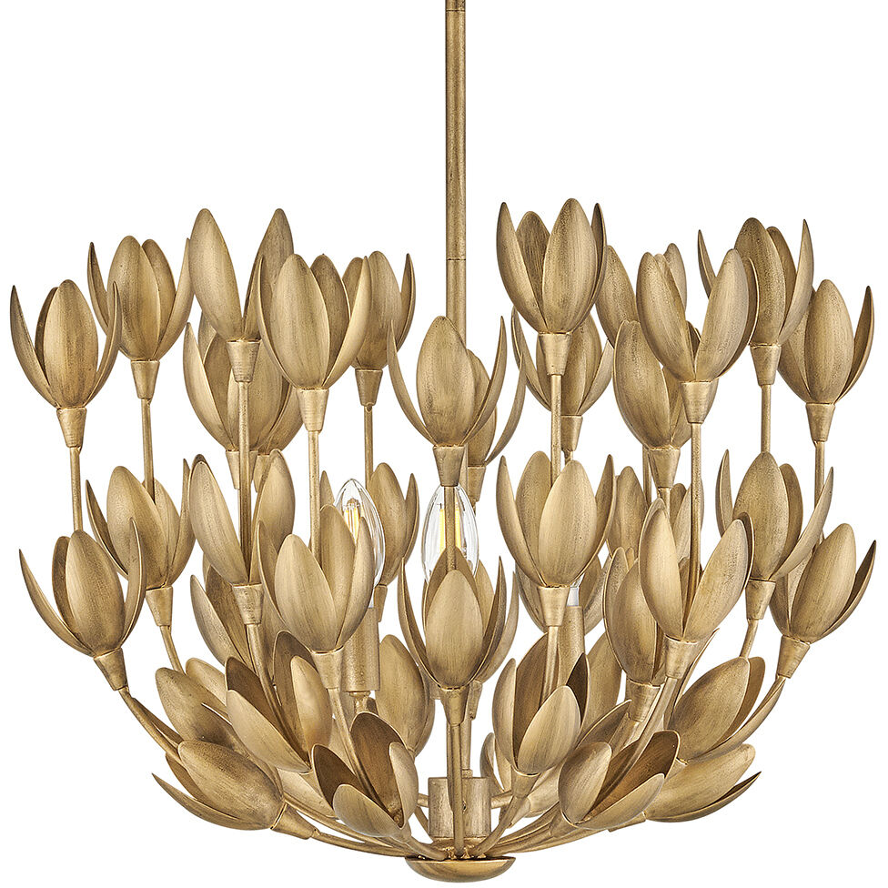 Lisa McDennon Flora 20 inch Burnished Gold Indoor Foyer Semi-Flush Mount Ceiling Light