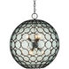 Etude 6 Light 28 inch Satin Black/Clear Orb Chandelier Ceiling Light