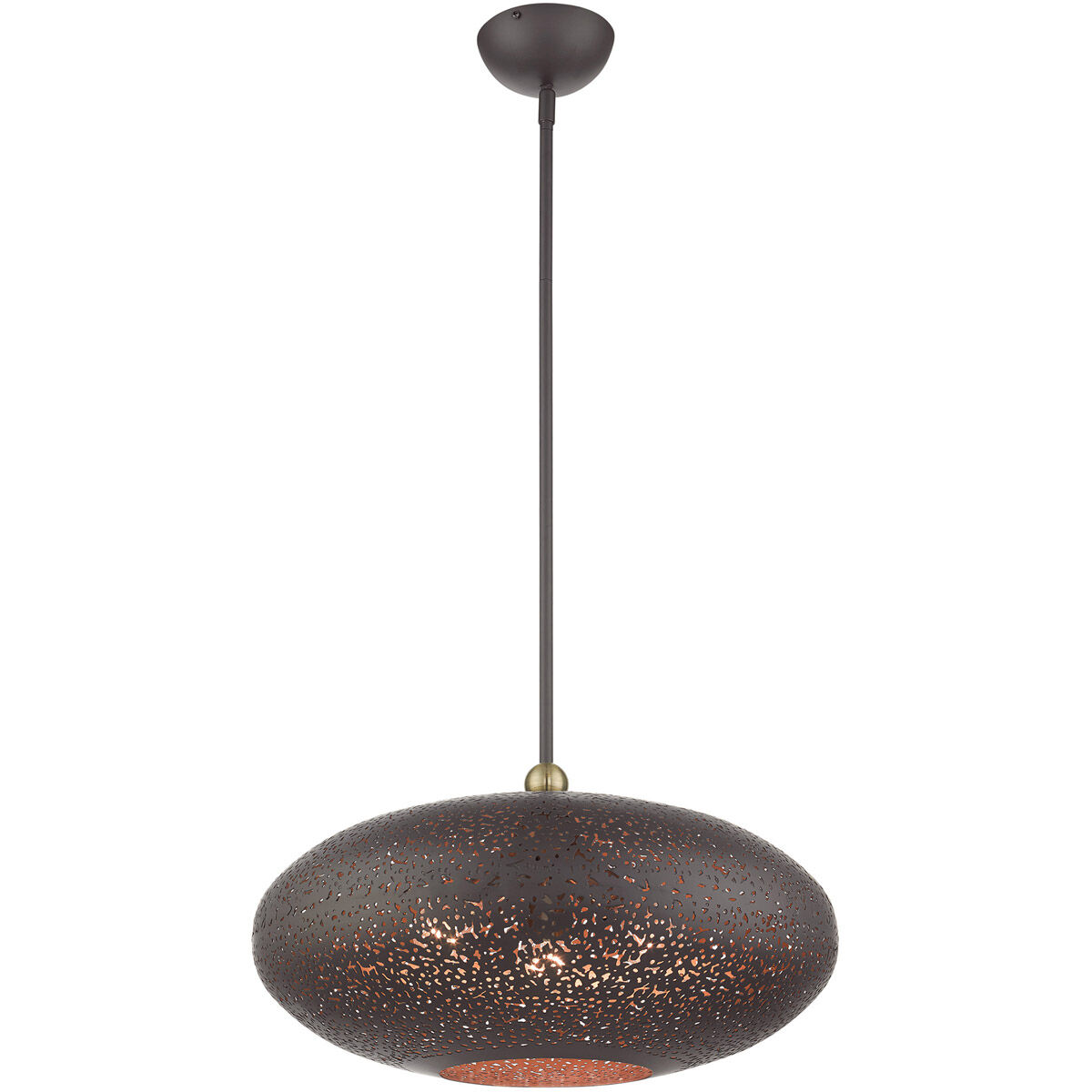 Charlton 3 Light 20 inch Bronze with Antique Brass Accents Pendant Ceiling Light