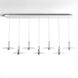 Combi LED 49 inch Matte White Pendant Ceiling Light in Clear Glass, Suspension / Flush Mount 2-in-1