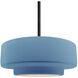 Radiance Collection - Tier Pendant Ceiling Light in Matte Black, Black Cord, Replaceable Bulb, Sky Blue, 14.5W x 5.25H, Form+Finish+Function