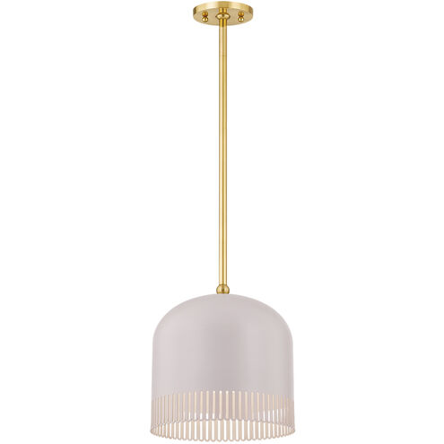 Liba 1 Light 9.75 inch Aged Brass/Soft Peignoir Pendant Ceiling Light