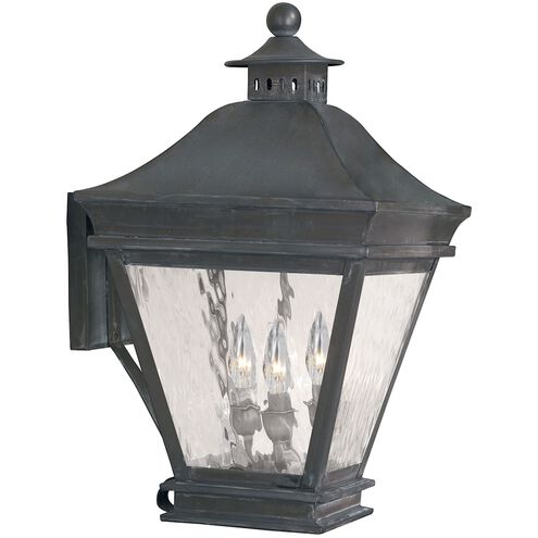 Landings 3 Light 19.5 inch Charcoal Outdoor Wall Sconce