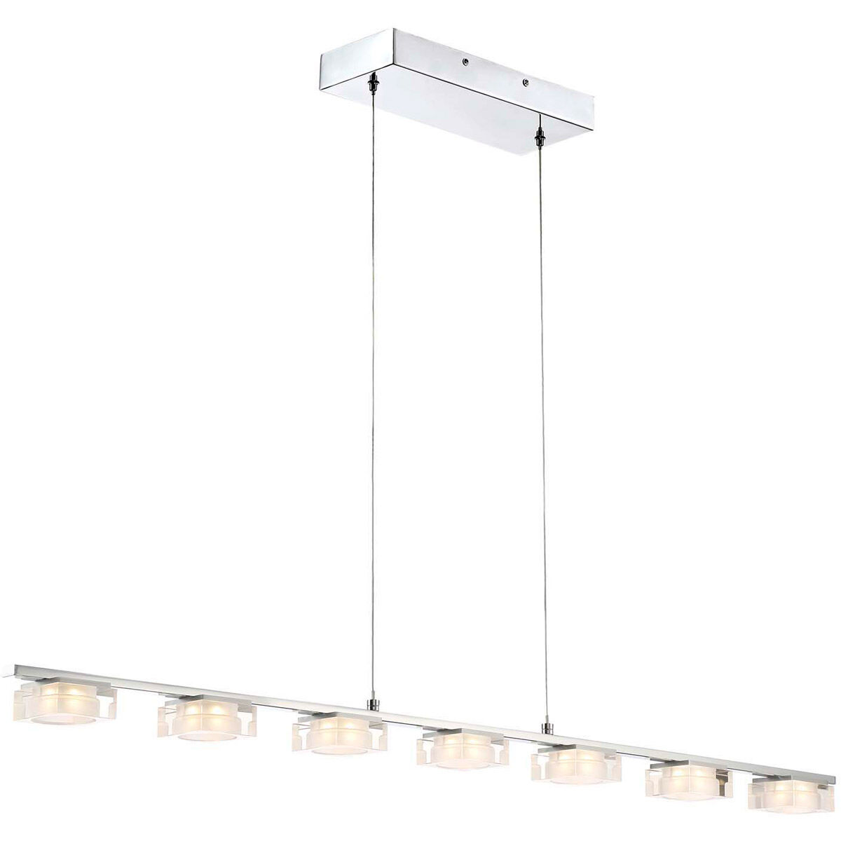 Brooklyn 7 Light 45 inch Chrome Linear Pendant Ceiling Light