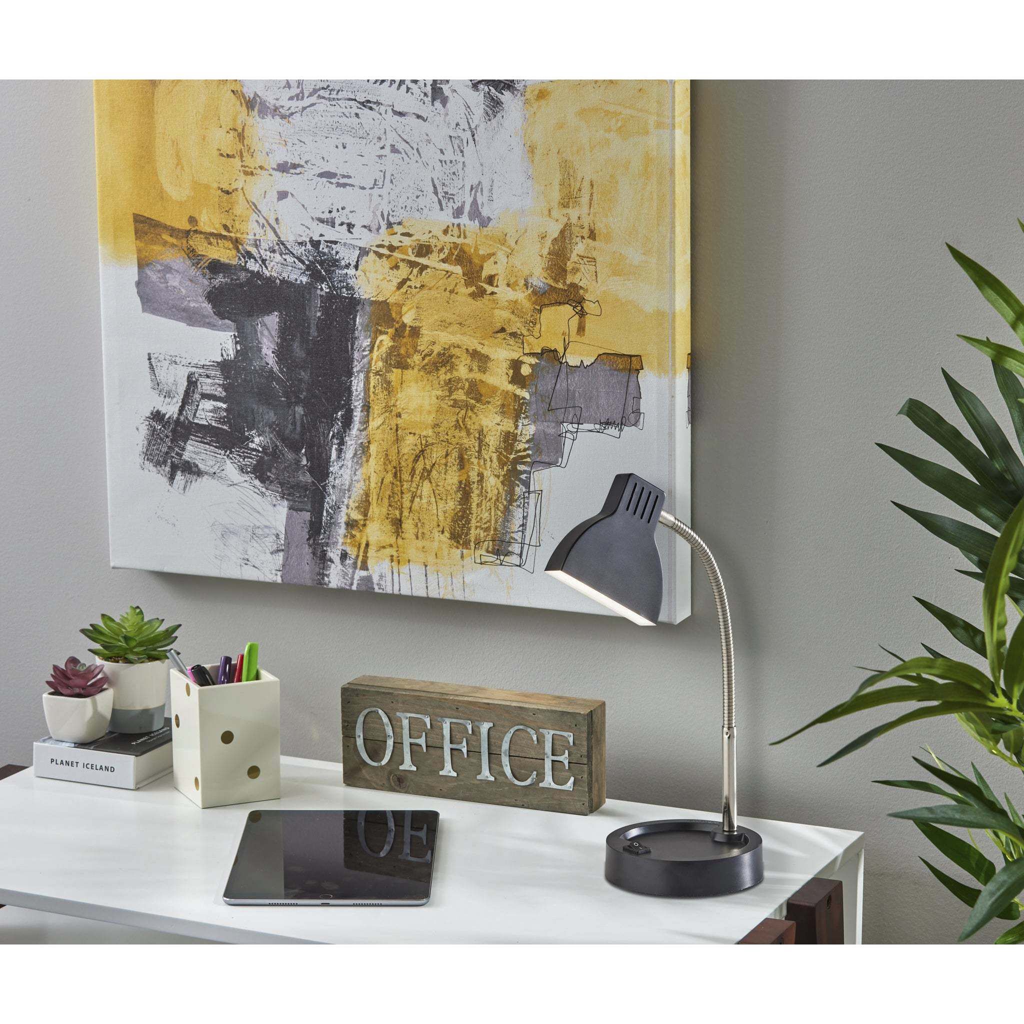 Slender 13.5 inch 4.00 watt Black Desk Lamp Portable Light, Simplee Adesso