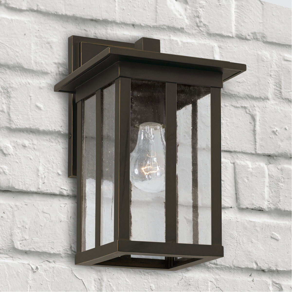Barrett 1 Light 12 inch Oiled Bronze Outdoor Wall Lantern