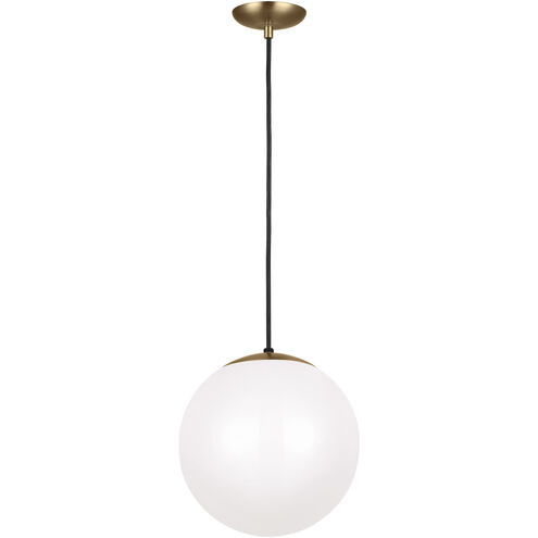 Leo - Hanging Globe 1 Light 12 inch Satin Brass Pendant Ceiling Light