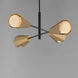 Rizzo 4 Light 33 inch Black and Antique Brass Chandelier Ceiling Light