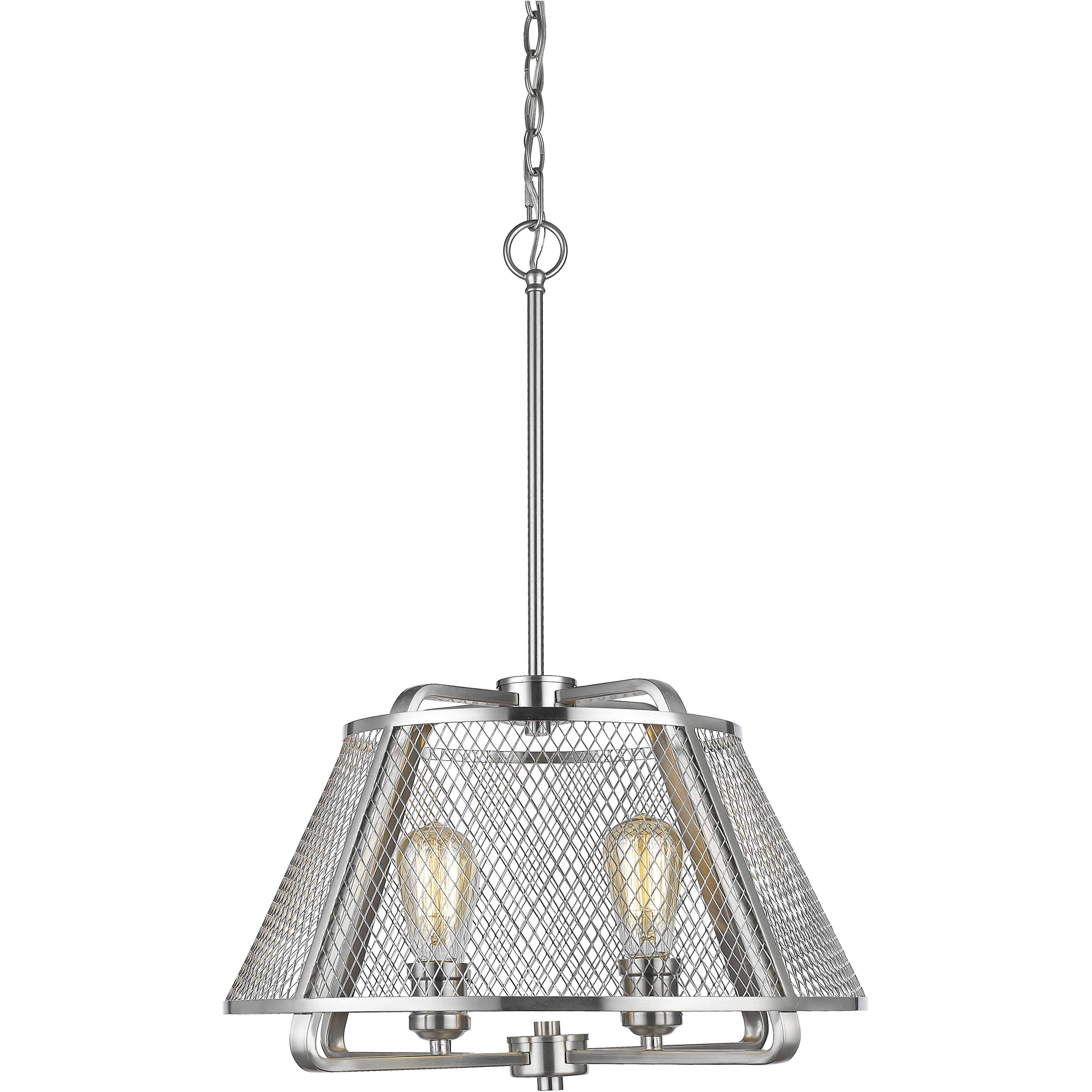 Iuka 4 Light 19 inch Brushed Nickel Pendant Ceiling Light in Brushed Nickel Steel