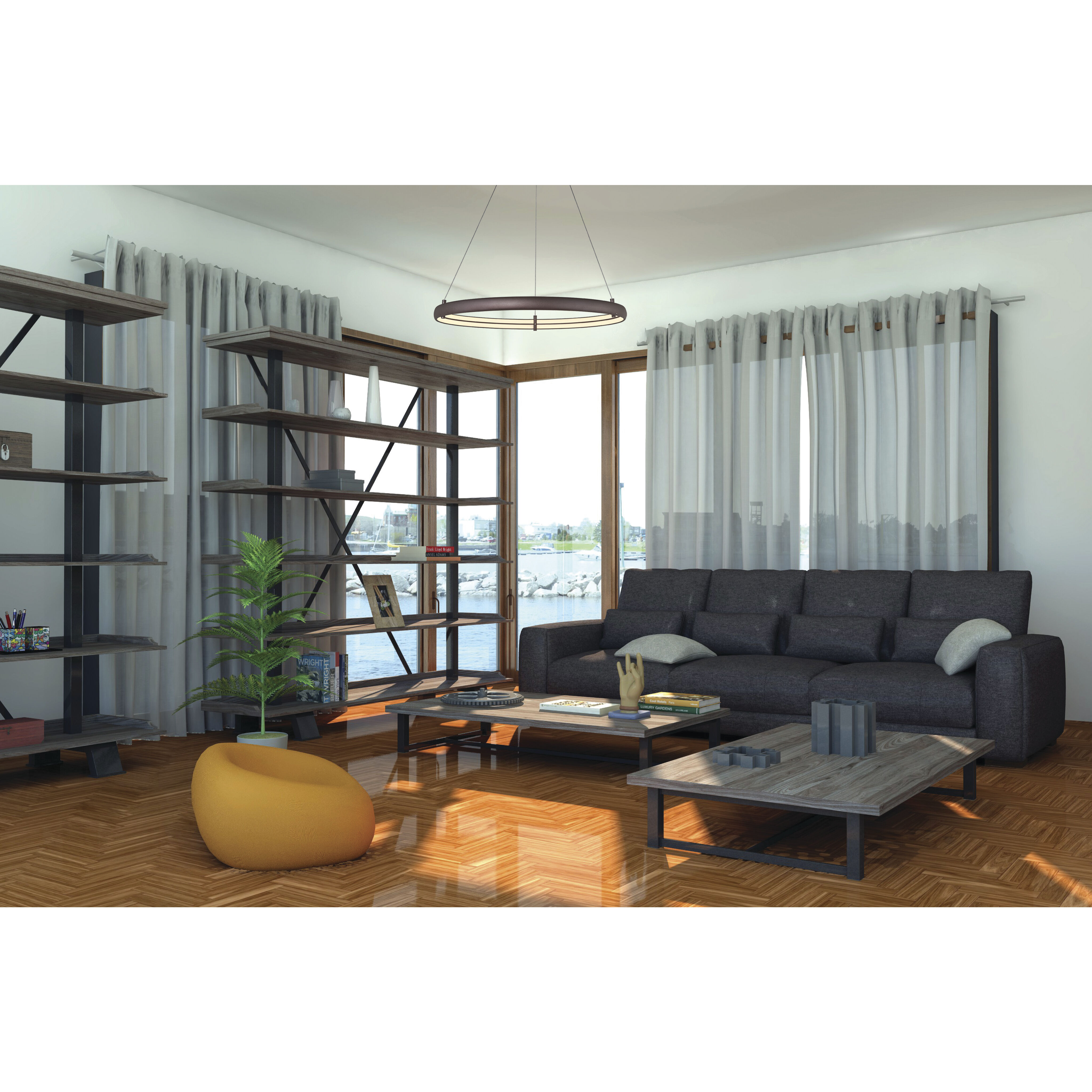 Sling LED 32.3 inch Bronze Pendant Ceiling Light