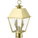 Wentworth 2 Light 17.5 inch Natural Brass Outdoor Post Top Lantern, Medium