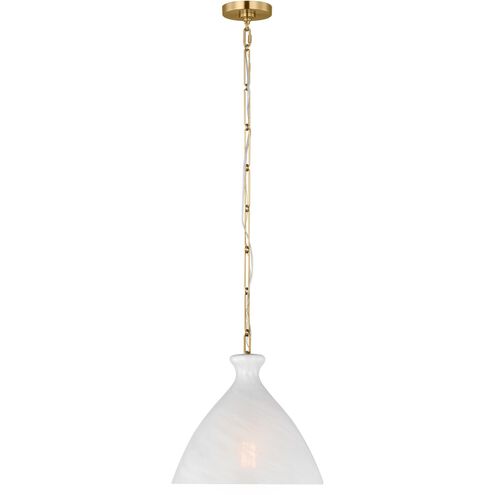 AERIN Athena 1 Light 12.25 inch Burnished Brass Pendant Ceiling Light in Striated Glass