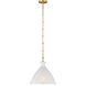 AERIN Athena 1 Light 12.25 inch Burnished Brass Pendant Ceiling Light in Striated Glass