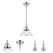 Franklin Restoration Caden LED 8 inch Polished Nickel Mini Pendant Ceiling Light in Seedy Glass