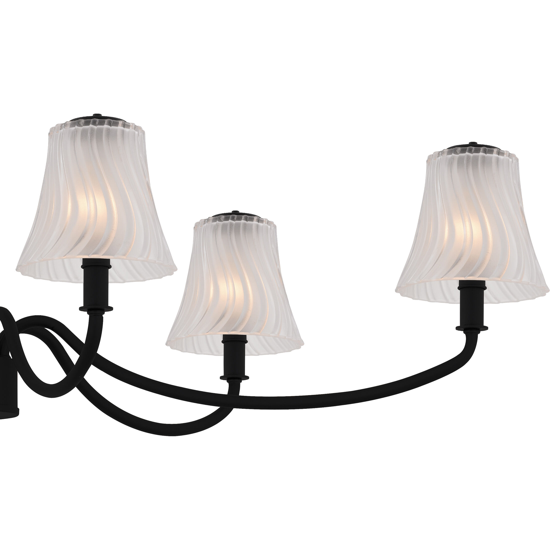 McKinney 6 Light 44 inch Matte Black Linear Chandelier Ceiling Light, Medium