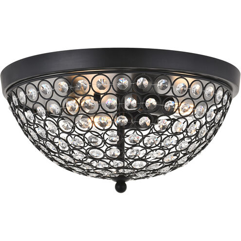 Taye 3 Light 14 inch Matte Black Flush Mount Ceiling Light