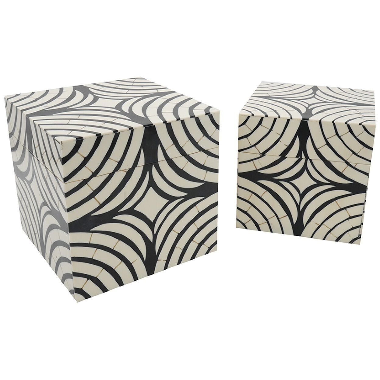 Daytona 7 inch White/Black Decorative Box