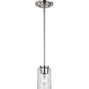 Oslo 1 Light 4 inch Brushed Nickel Mini-Pendant Ceiling Light