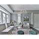 Modern 5 Light 26 inch Brushed Nickel Chandelier Ceiling Light