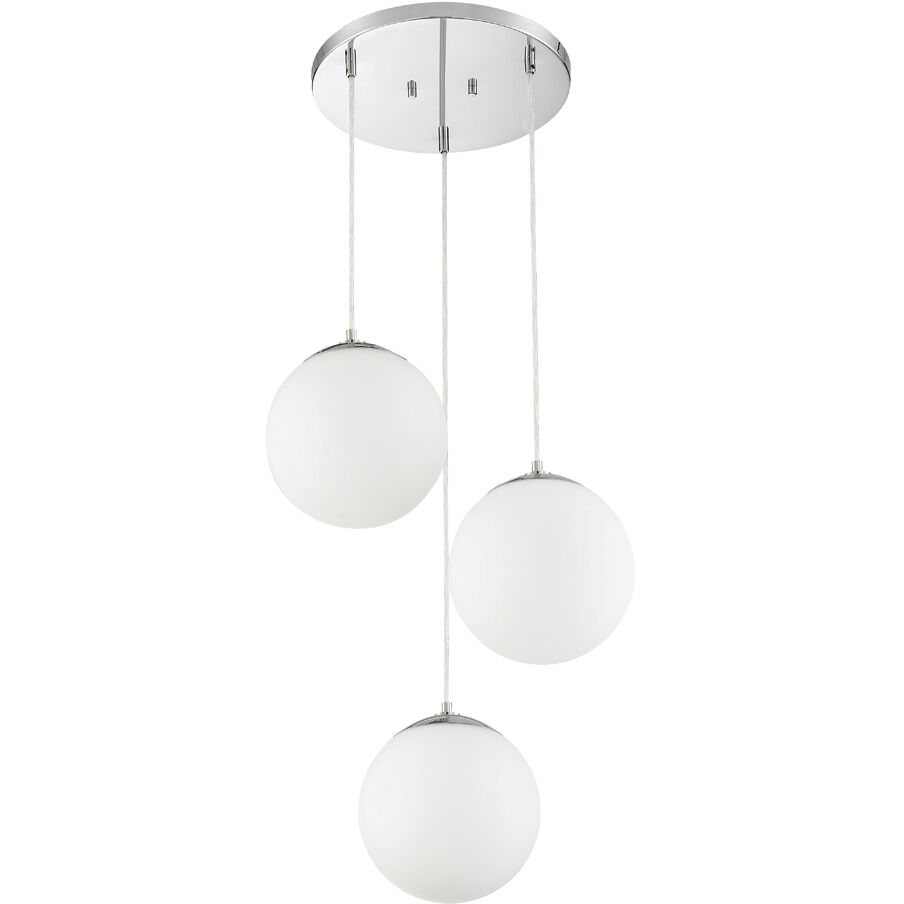 Kelvin 3 Light 17.75 inch Chrome Pendant Ceiling Light