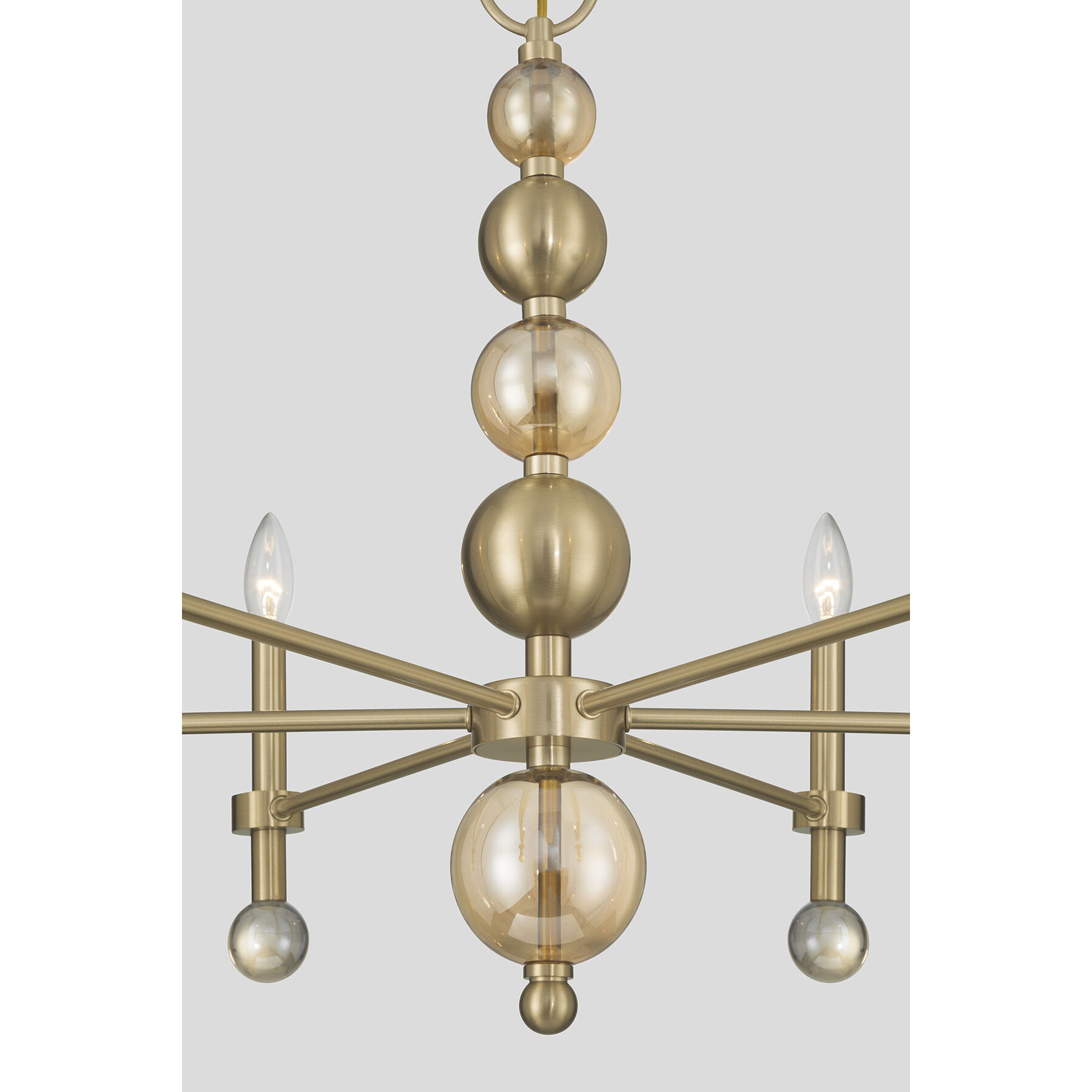 Crescent 6 Light 30 inch Noble Brass Chandelier Ceiling Light