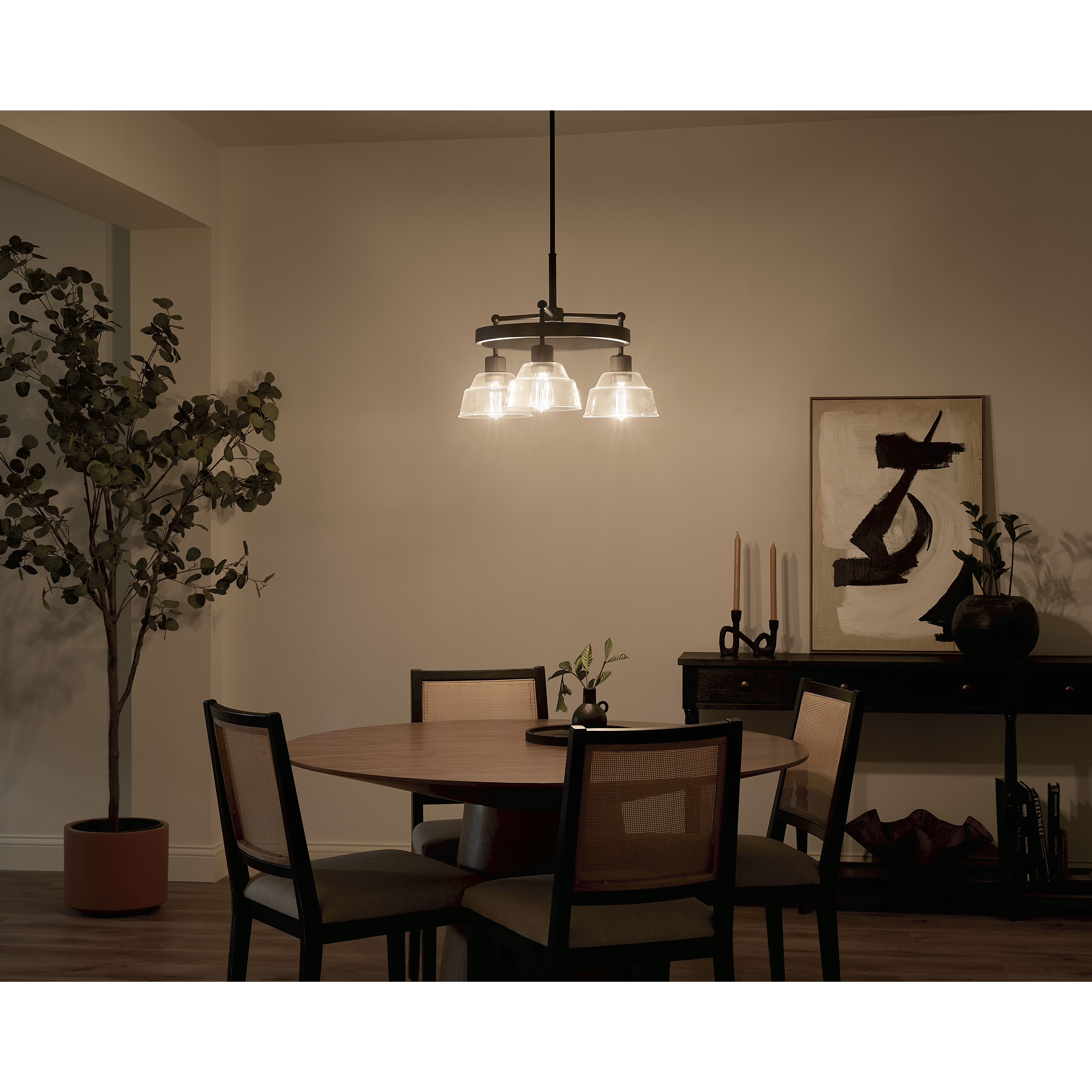 Eastmont 3 Light 23.25 inch Black Chandelier Ceiling Light, Small