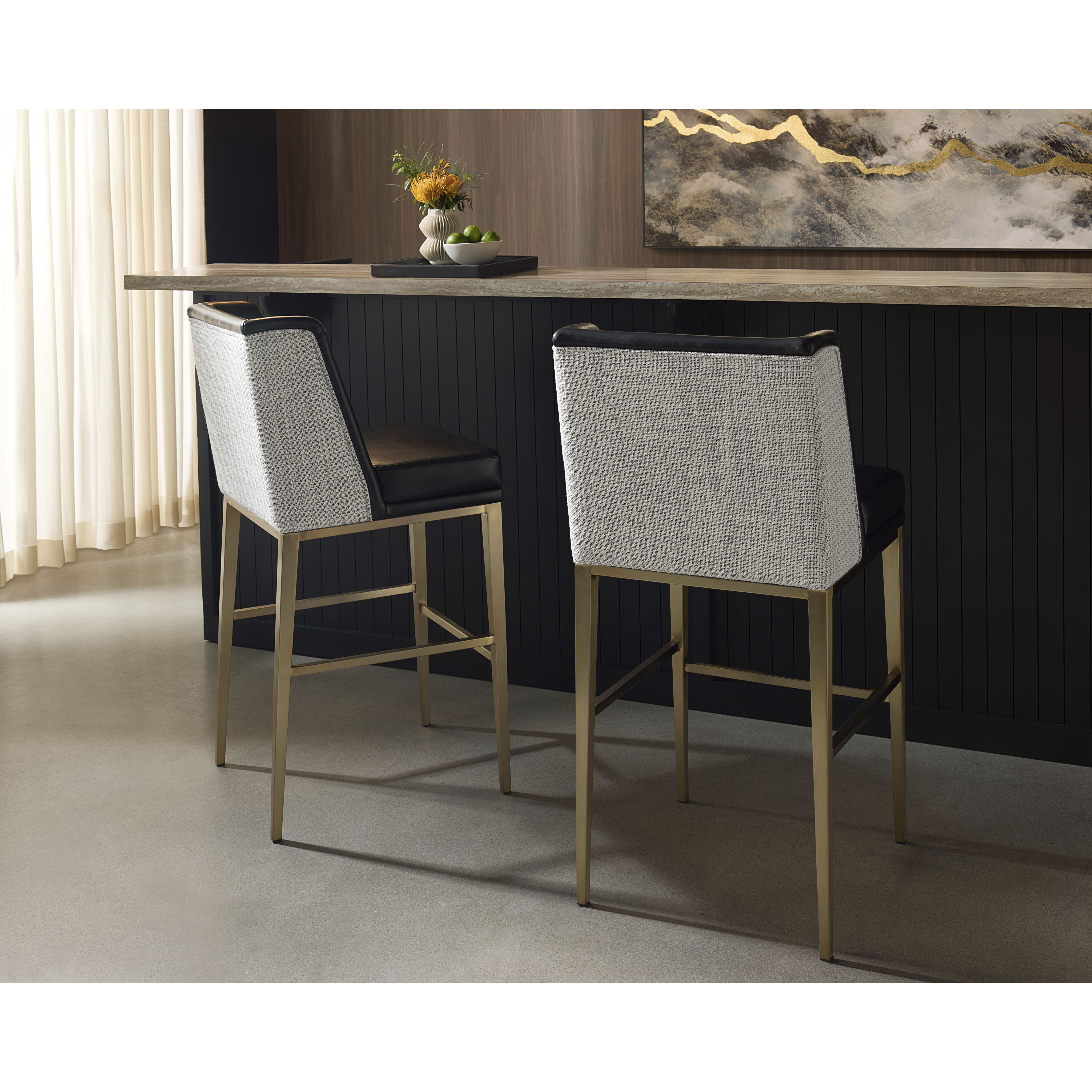 Joplin 41.5 inch Cantina Black / Vera White Pepper Barstool