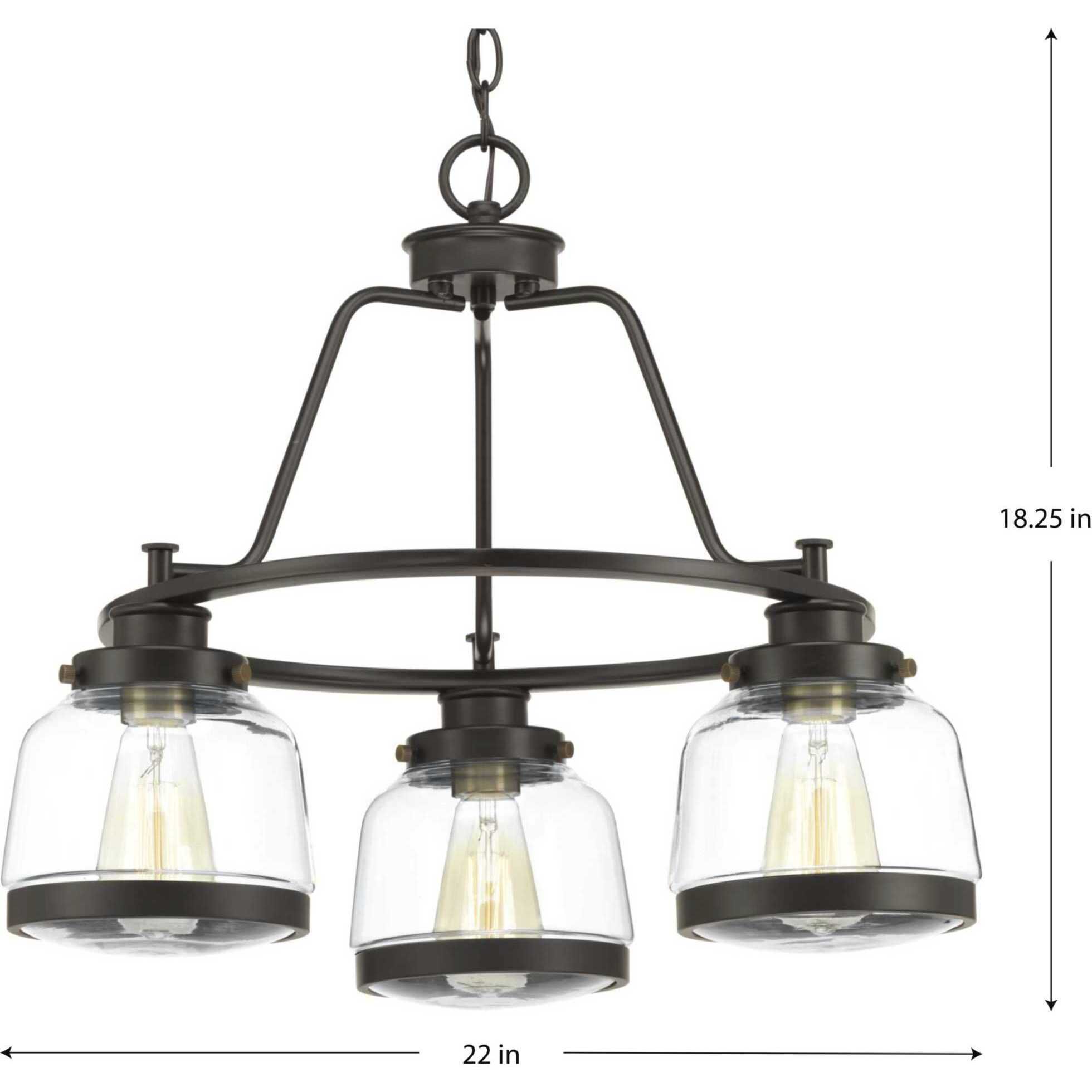 Judson 3 Light 22 inch Antique Bronze Chandelier Ceiling Light