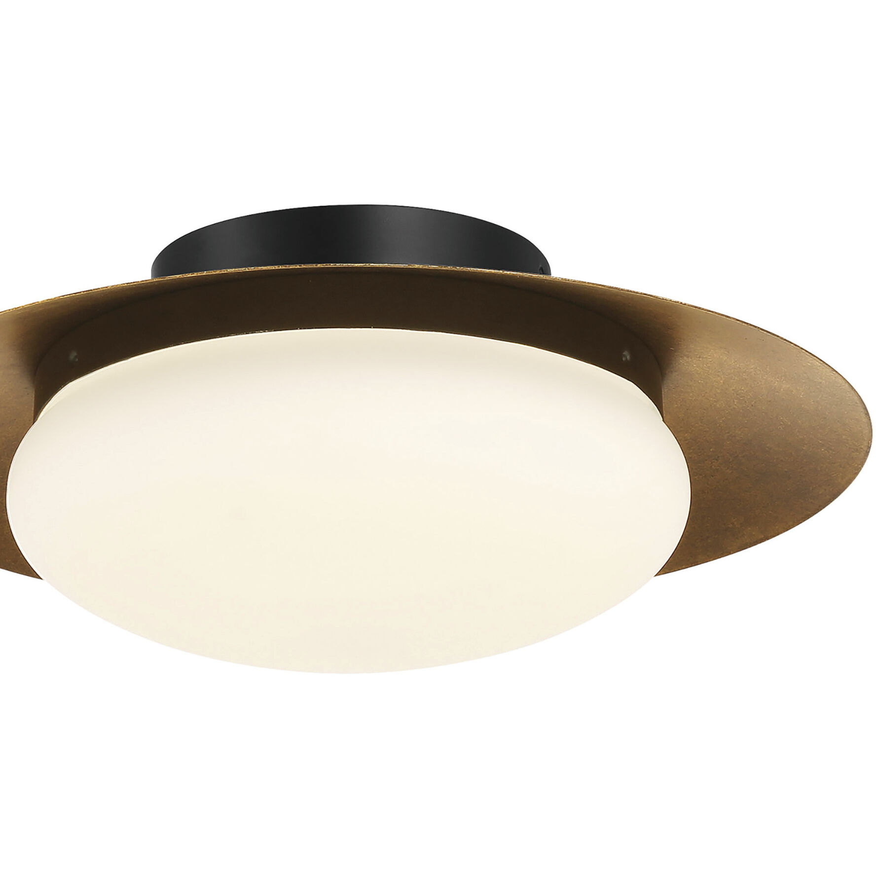 Zinola LED 15 inch Sand Coal and Halcyon Gold Flush Mount Ceiling Light