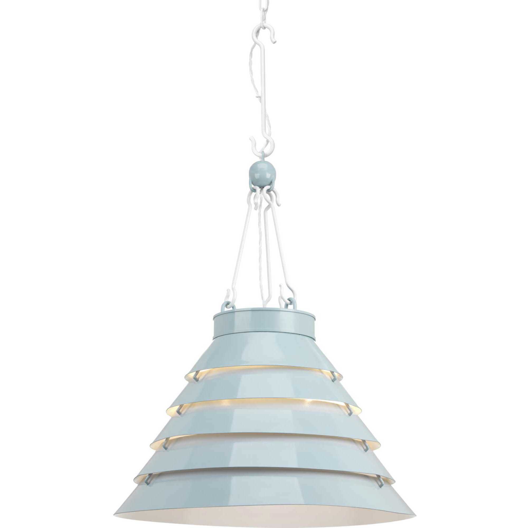 Point Dume™ Surfrider 3 Light 24.88 inch Matte Blue Enamel Pendant Ceiling Light, Design Series