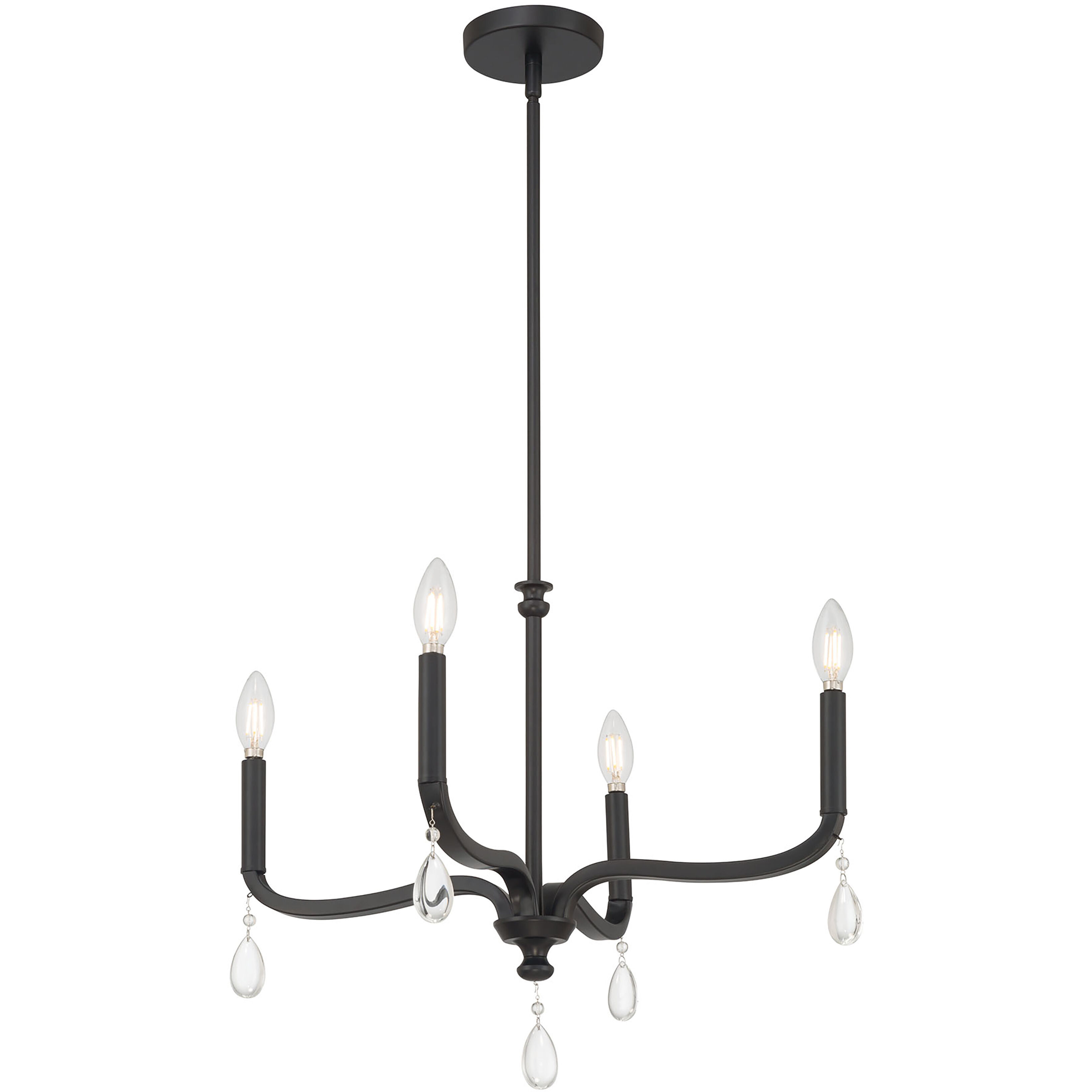 Viremont 4 Light 22 inch Matte Black Chandelier Ceiling Light