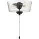 Outdoor Bowl LED Flat Black Fan Light Kit in Clear Seeded
