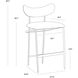 Gibbons 36 inch Antique Brass / Charcoal Black Leather Counter Stool
