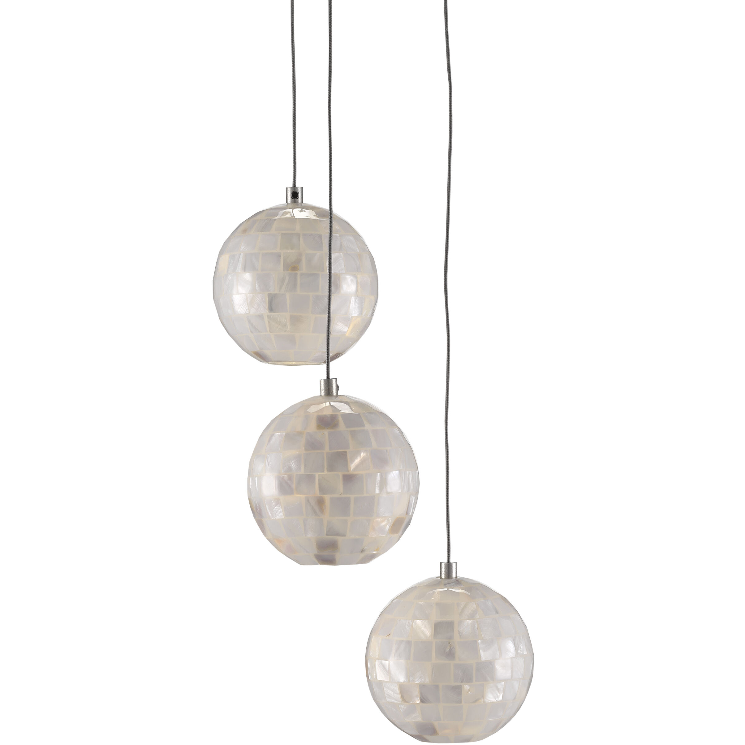 Finhorn 3 Light 10.5 inch Painted Silver/Pearl Multi-Drop Pendant Ceiling Light