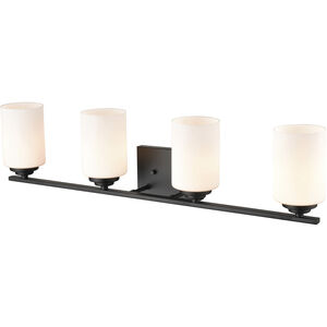 Durham 4 Light 31.13 inch Matte Black Bathroom Vanity Light Wall Light