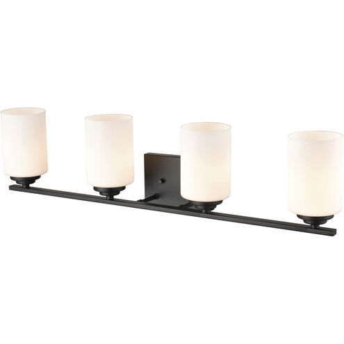 Durham 4 Light 31.13 inch Matte Black Bathroom Vanity Light Wall Light