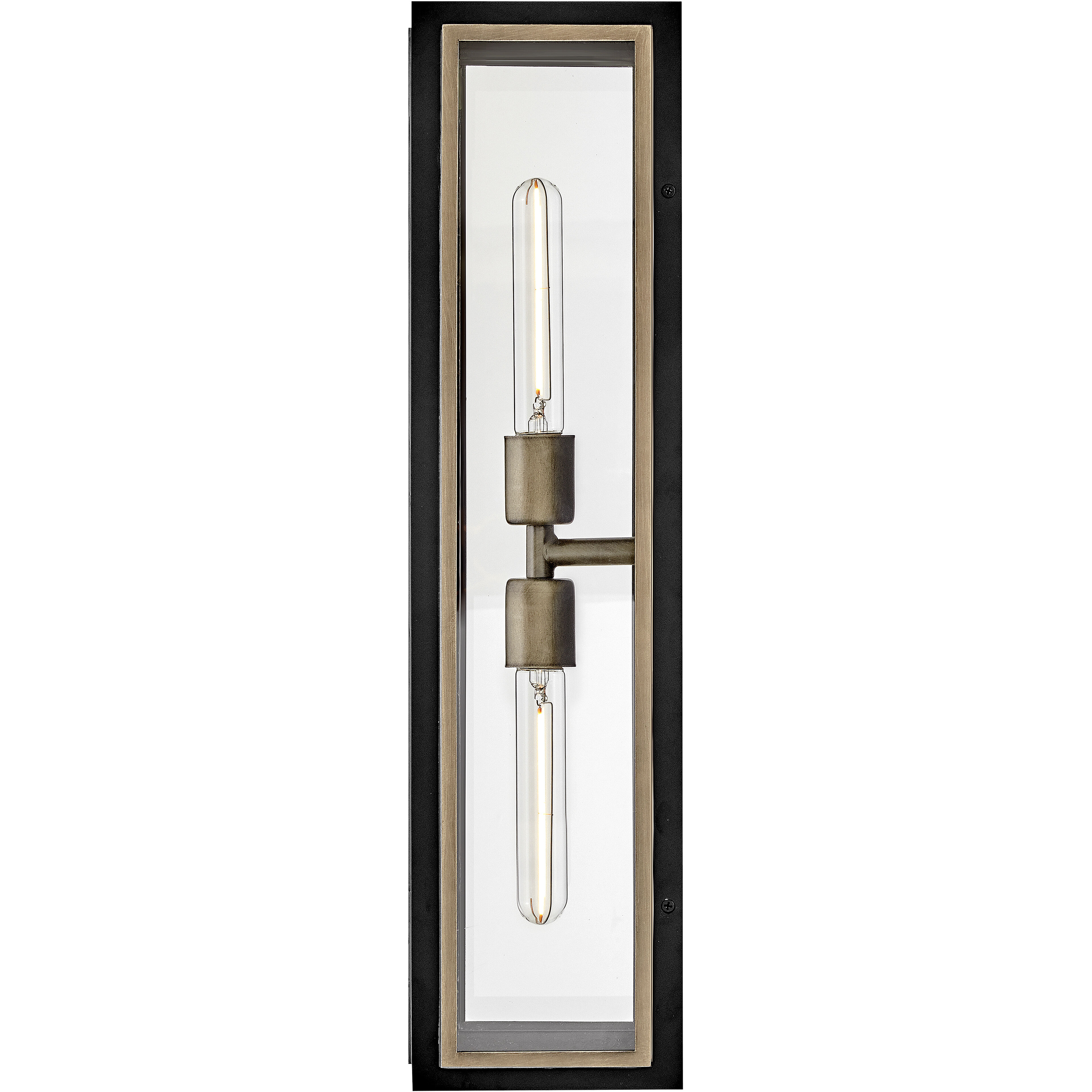 Shaw 2 Light 24 inch Black with Burnished Bronze Outdoor Wall Mount