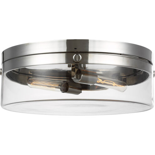 C&M by Chapman & Myers Garrett 2 Light 18.38 inch Polished Nickel Flush Mount Ceiling Light