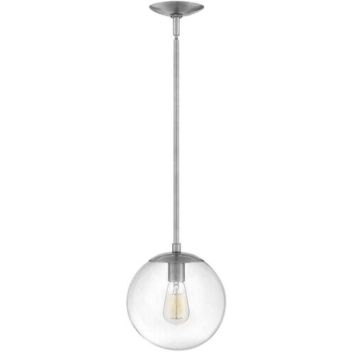 Warby 1 Light 9.5 inch Polished Antique Nickel Indoor Pendant Ceiling Light in Clear