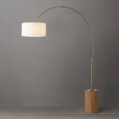Tambo 86 inch 23.00 watt Natural Ash and Weathered Brass Arc Floor Lamp Portable Light