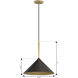 Cortan 1 Light 16 inch Legacy Brass and Dark Bronze Pendant Ceiling Light