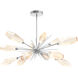 Aalto LED 53.3 inch Classic Silver Linear Pendant Ceiling Light in Optic Rib Amber, 2700K LED, Oval Starburst