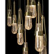 Link 10 Light 44.5 inch Modern Brass Pendant Ceiling Light in Clear Bubble, Rectangular