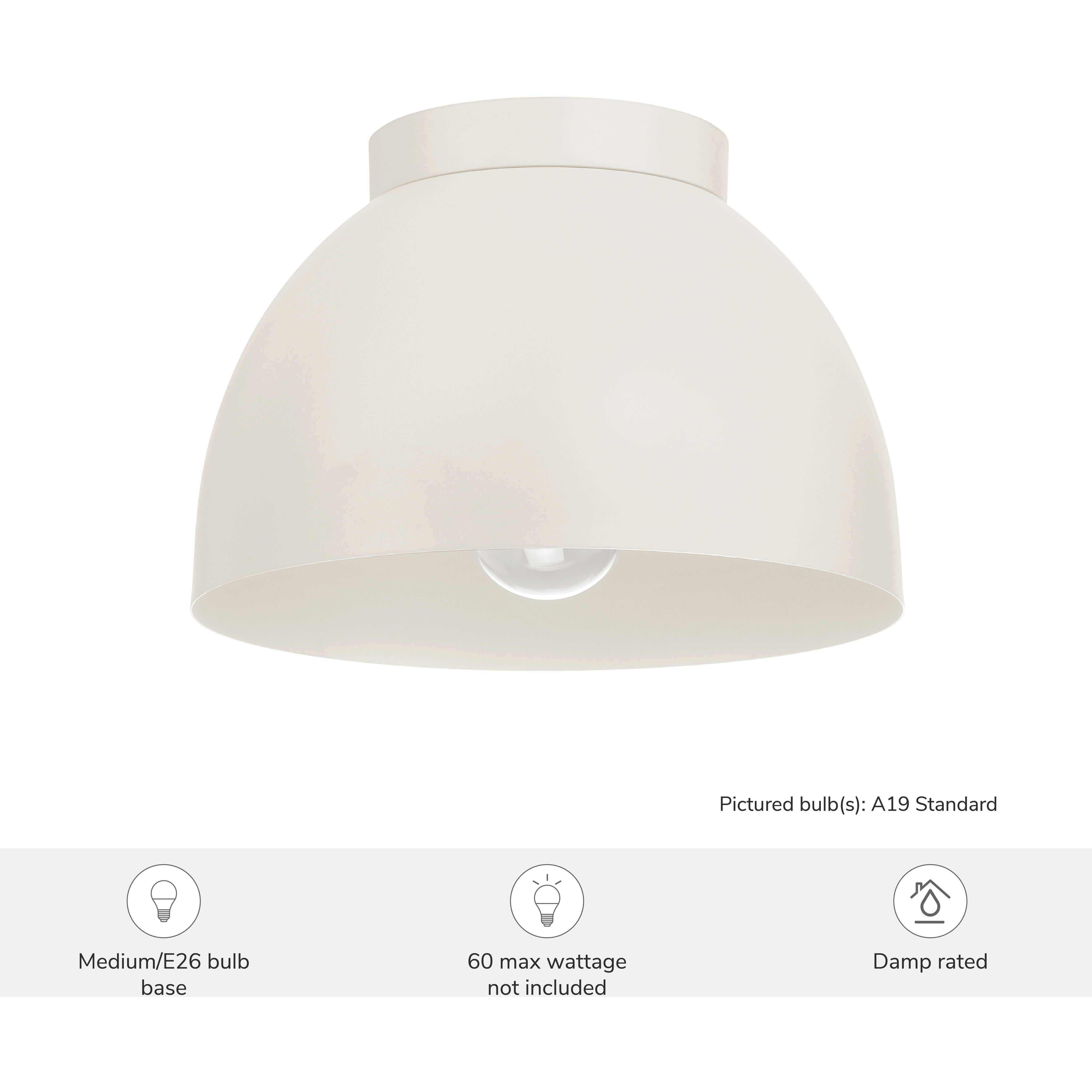 Erling 1 Light 10 inch Sandstone Flush Mount Ceiling Light, Medium