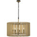 Suratto 8 Light 30 inch Matte Black and Honey Blonde Pendant Ceiling Light in Matte Black/Honey Blonde