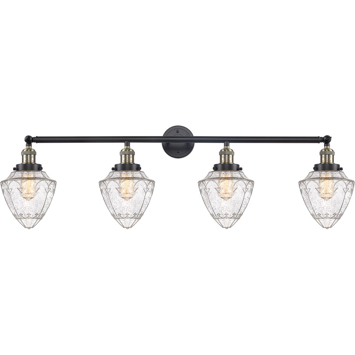 Franklin Restoration Bullet LED 46 inch Black Antique Brass Bath Vanity Light Wall Light