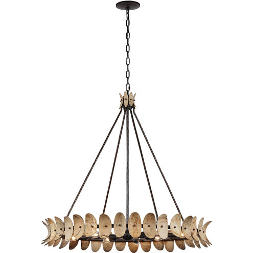 Monarch 8 Light 36 inch Champagne Mist with Coconut Shell Chandelier Ceiling Light
