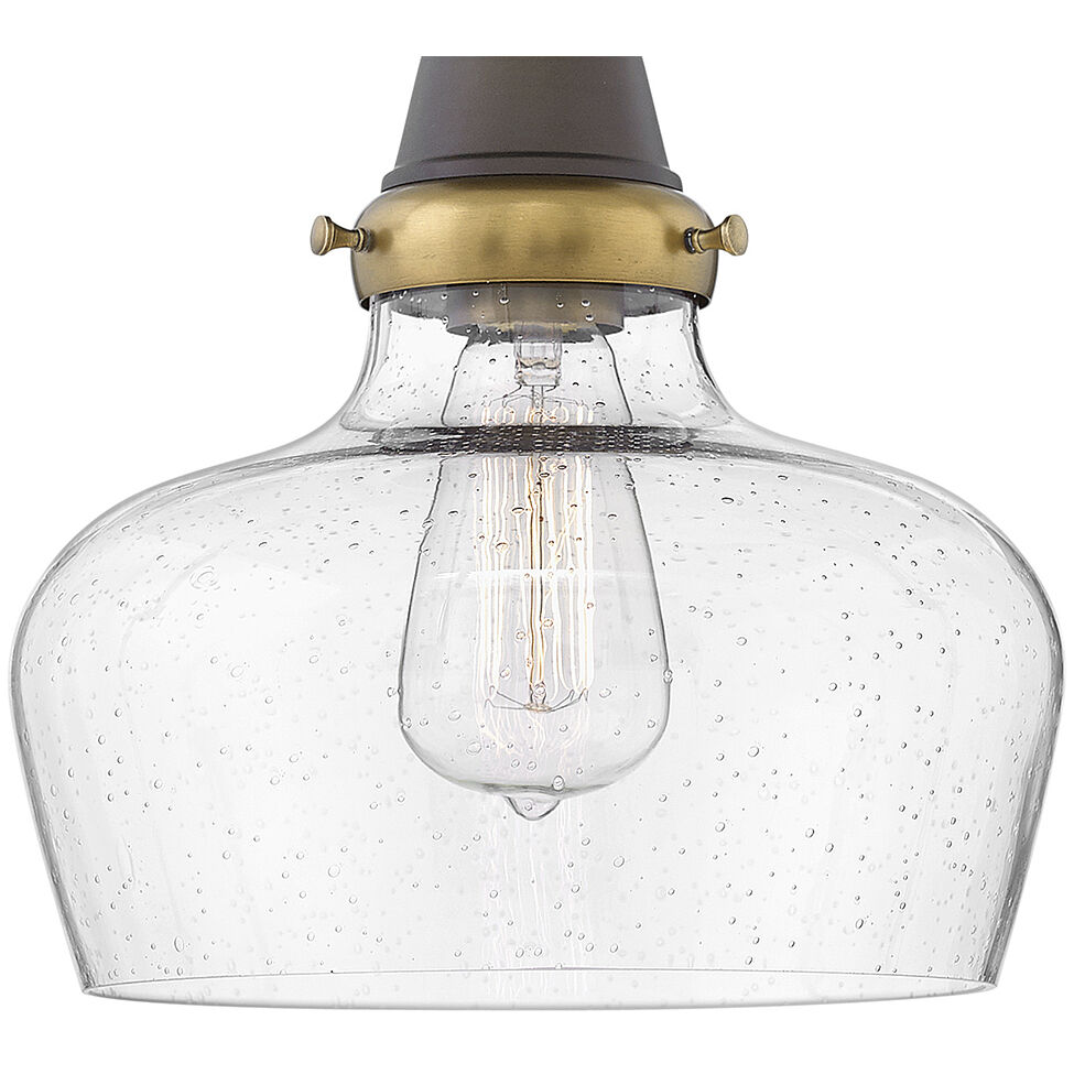 Academy 1 Light 10 inch Oil Rubbed Bronze with Heritage Brass Indoor Flush Mount Ceiling Light