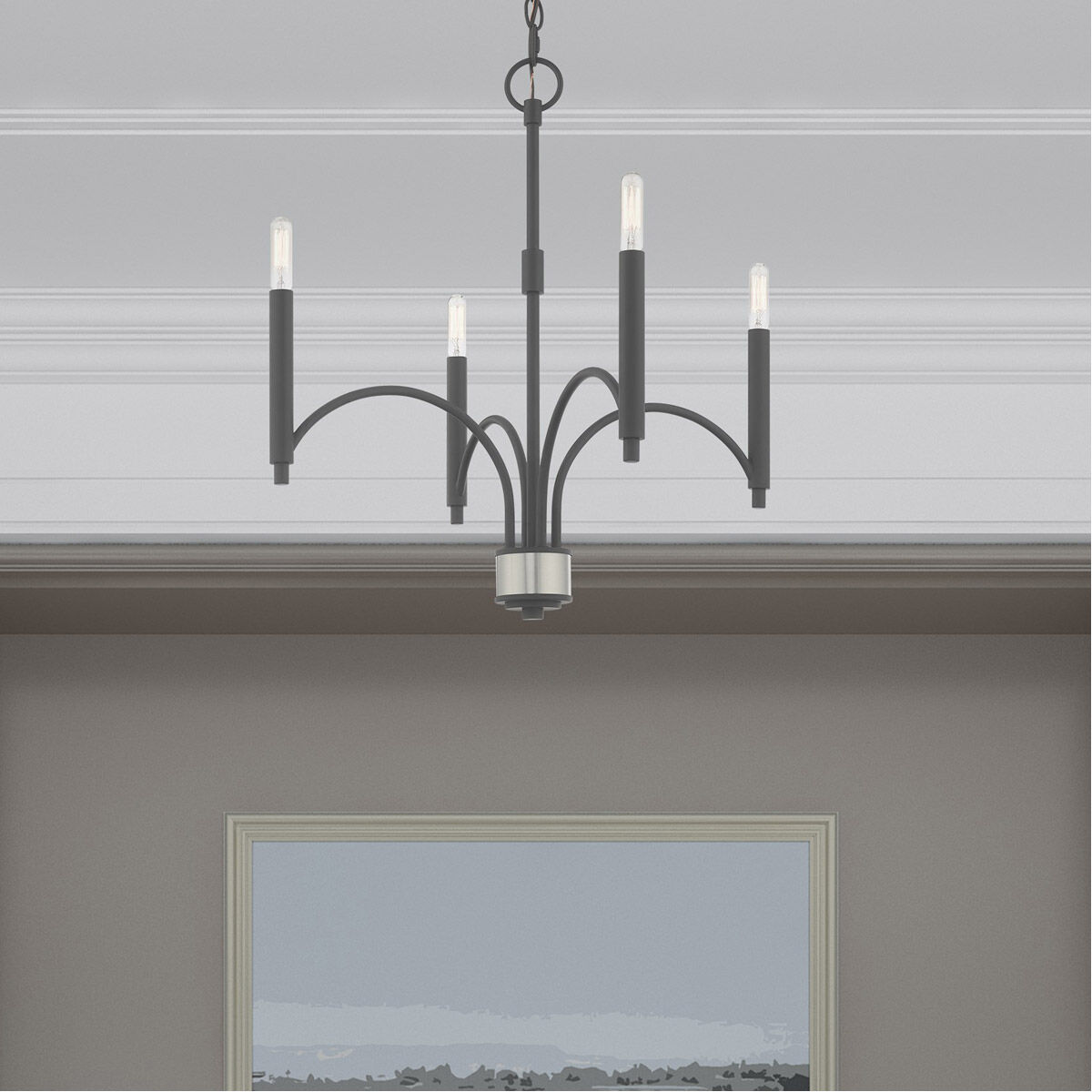 Wisteria 4 Light 20 inch Scandinavian Gray Mini Chandelier Ceiling Light