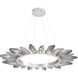 Rock Crystal LED Beige Silver Chandelier Ceiling Light, Radial Ring